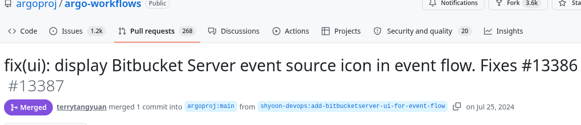argo-workflows PR #13387 머지됨